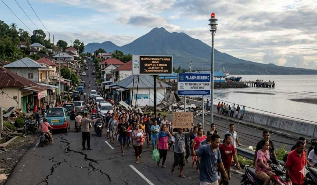Geger! Gempa M 7,6 di Bitung Picu 61 Guncangan Susulan, Warga Panik